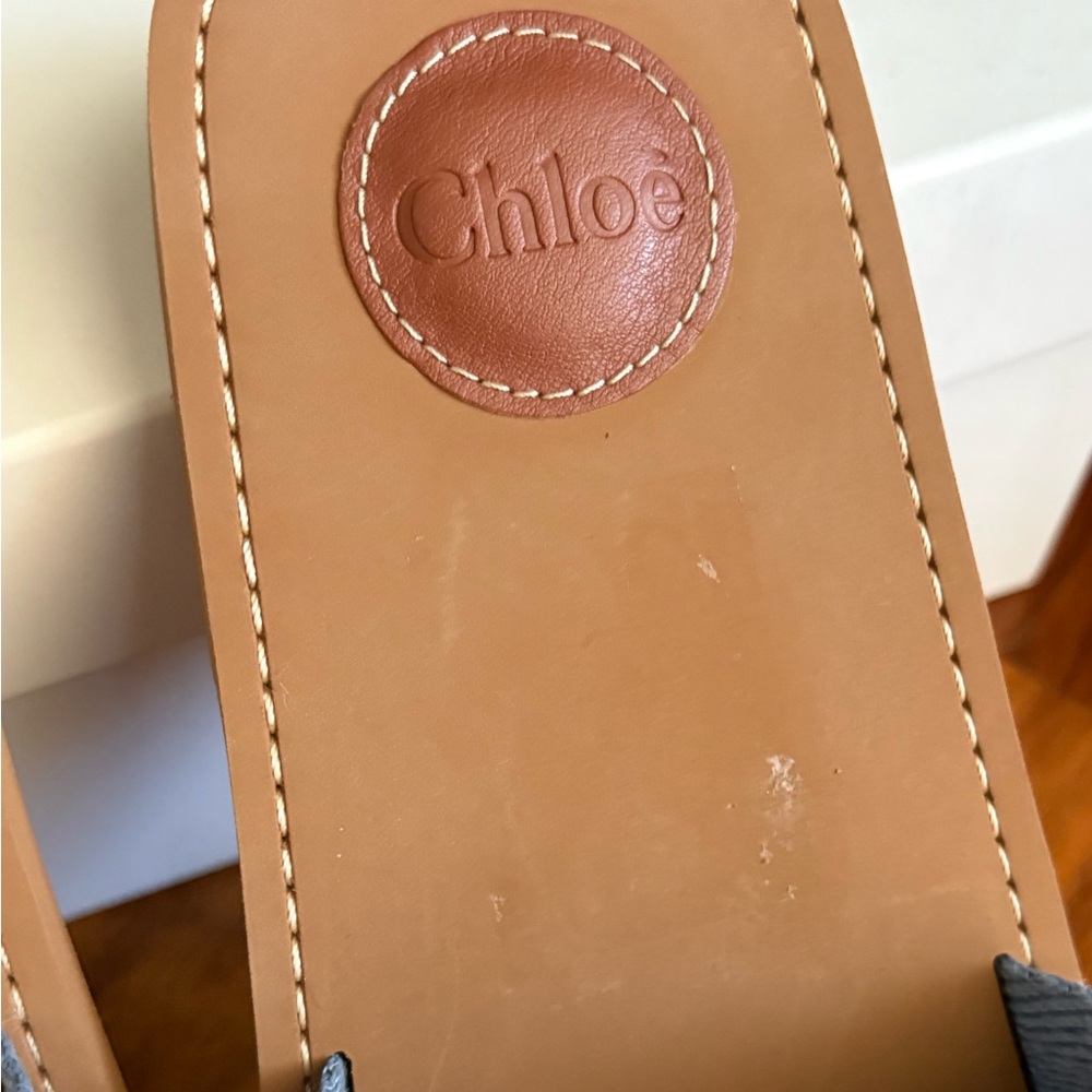 Chloe woody logo strap slides sandals size 42, NEW - Picture 15 of 17